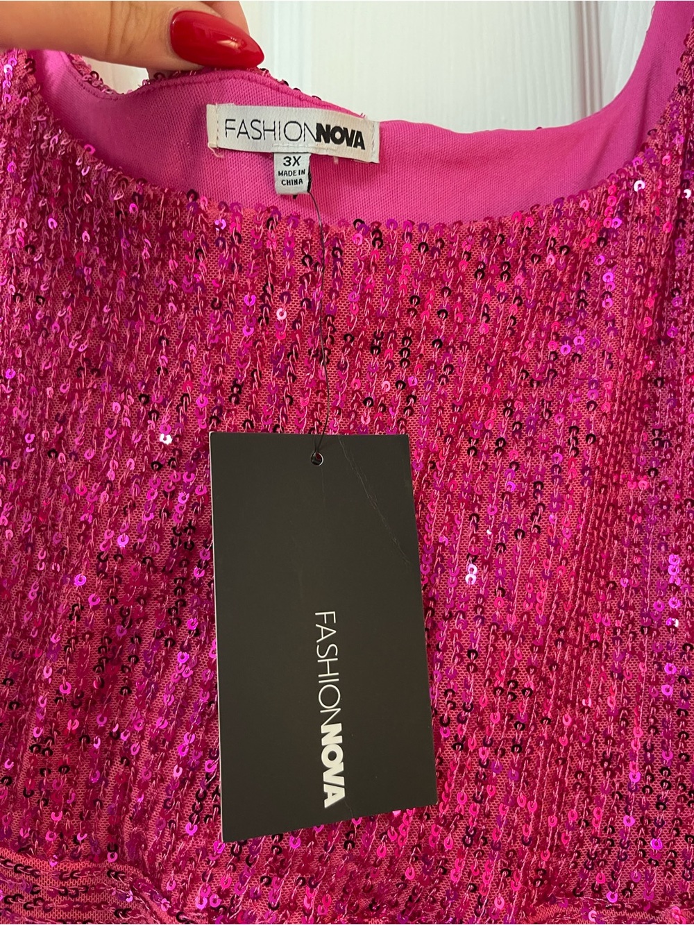 Fashion Nova Fuchsia Sequin Maxi Dress TALL - Picture 4 of 12